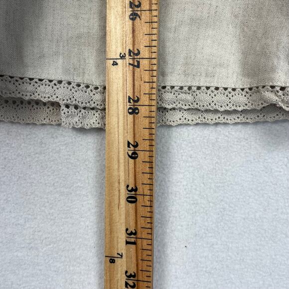 CJ Banks Tiered Skirt Women 18W Natural Beige Linen Rayon Elastic Waist Ruffle - Picture 5 of 9